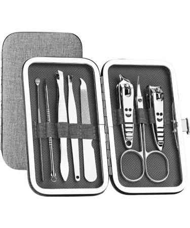 Nail Clippers Set 8 Pieces Set Kit Ergonomic Precise Versatile for Home and Salon Use Nail Care Essentials Manicure Trending Nail Care kit(Ash) - Buy Online on GoSupps.com