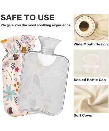 Naanle Floral Kolibri 1L Heat Bottle with Transparent Bag - Hot Water Bottle for Bed & Pain Relief - Hand & Foot Heat Therapy - Buy Online on GoSupps.com
