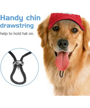 Pawaboo X-Large Dog Baseball Cap - Adjustable Sun Protection Hat with Ear Holes for Puppies - Red Pet Accessory - Buy Online on GoSupps.com