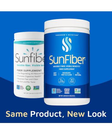 SunFiber Soluble Prebiotic Fiber with Guar Gum - 30 Servings (7.4 oz) | Digestive Wellness Support | Vegan-Friendly - Buy Online on GoSupps.com