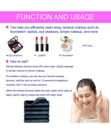 Reusable Makeup Remover Cloth (5 Pack) - Microfiber Face Towel for All Skin Types - Removes Makeup with Just Water - 7.5x15 Inch Black Towels - Buy Online on GoSupps.com