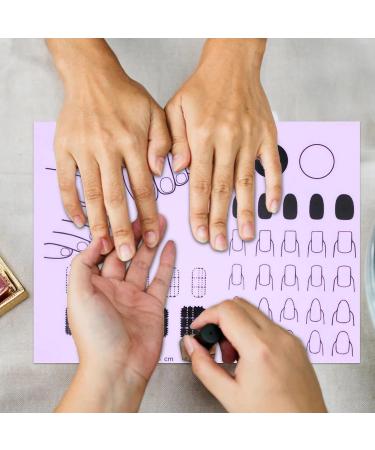 Silicone Nail Mat | Nail Practice Manicure Protector Pad - Professional Nail Sticker Guide Nail Manicure Tools Stamping Mat for Acrylic Fingernails Purple - Buy Online on GoSupps.com