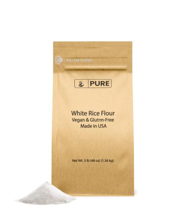 Pure Original Ingredients White Rice Flour (3 lb) Unbleached & Untreated, Flour Alternative, Vegan. - Buy Online on GoSupps.com