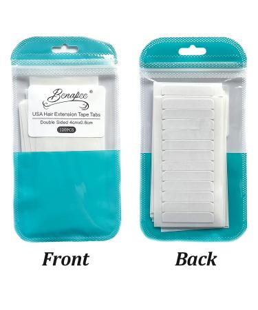 120 Double Sided Hair Extension Tape Tabs - USA White Adhesive Tapes for 12 Inch Tape-in Extensions - 4 x 0.8 cm 120PCS - Buy Online on GoSupps.com
