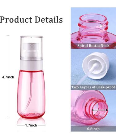 3 Pack Cosywell TSA Approved 2oz Travel Spray Bottles - Leak Proof Fine Mist Empty Plastic Bottles for Perfume, Essential Oils, Toners - 3 Color Options - Buy Online on GoSupps.com
