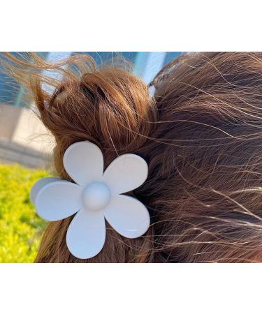Matte Flower Hair Claw Clip for Women - Large Strong Holder for Thick Hair | Y2K Styling Accessory in Dark Multi-color - Buy Online on GoSupps.com