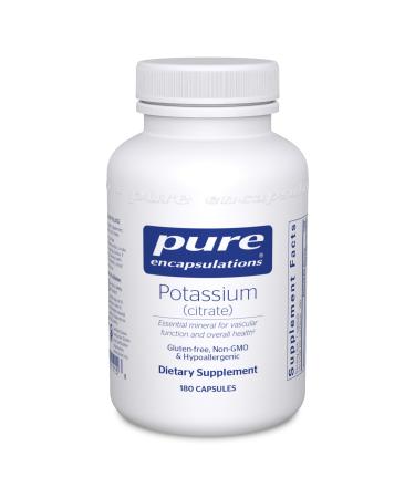 Pure Encapsulations Potassium (Citrate) | Essential Electrolyte Supplement to Support Nerve and Muscle Function, Adrenals, Hormones, Heart Health, and Energy* | 180 Capsules Standard Packaging - Buy Online on GoSupps.com