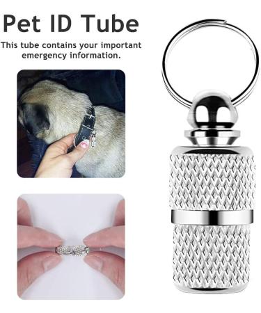 Pack of 6 Waterproof Address Tags for Dogs & Cats - Custom Pet Collar Pendants with Key Ring - Buy Online on GoSupps.com