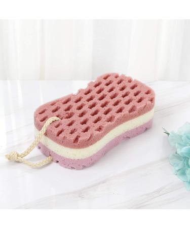 KECUCO 3 Pcs Bath Sponge Set - Loofah Body Scrubber for Men, Women & Kids - Large Size Shower Sponge for Body Wash - 3 Colors - Bathing Accessories - Buy Online on GoSupps.com