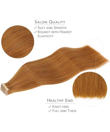 WENNALIFE 22 Remy Tape Hair Extensions Auburn Ginger #30 - 20pcs, 50g Real Human Hair Coloured Tape Extensions - Buy Online on GoSupps.com