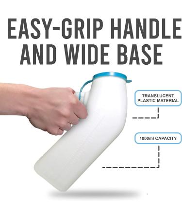 JJ CARE Men's Portable Urinal - Spill-Proof Urine Bottle for Travel - Buy Online on GoSupps.com