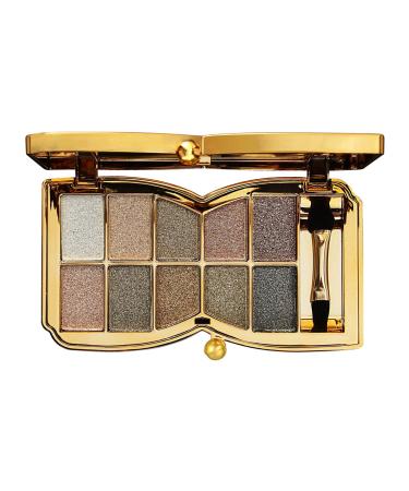 UIFCB Glitter Eyeshadow Palette 10 Colors Sparkle Shimmer Eye Shadow Highly Pigmented Long Lasting Makeup Set Gold(Type 6)