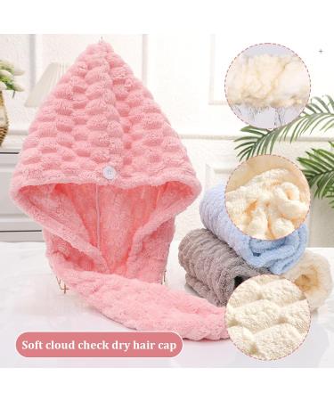 2Pcs Hair Towel Wrap - Quick Dry Microfiber Towel for Curly Hair & All Hair Types - Anti-Frizz & Button Fixing - Large 9.8x25.6 - Buy Online on GoSupps.com