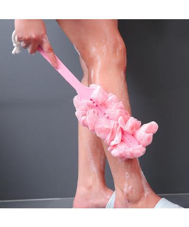 3 Packs Loofah on a Stick - Soft Netting Shower Back Scrubber for Gentle Exfoliation | Dense Foaming Shower Brush for Men & Women - International Shipping - Buy Online on GoSupps.com
