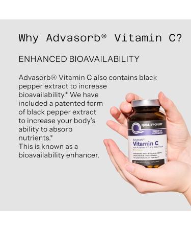 Quality of Life - Advasorb Vitamin C Supplement - 60 Vegicaps 60 Count (Pack of 1) - Buy Online on GoSupps.com
