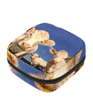 Cow Portable Storage Bag for Women Teen Girls
