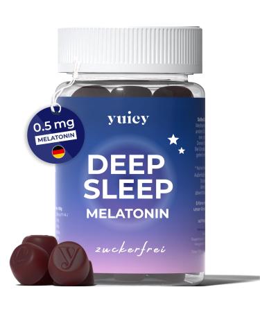 Yuicy melatonin rubber - 14 pcs. Extremely delicious & sugar -free gummy bears to fall asleep - 0.5 mg melatonin high -dose & vegan - Proven falling aid adults - Deep Sleep 14 Deep Sep.
