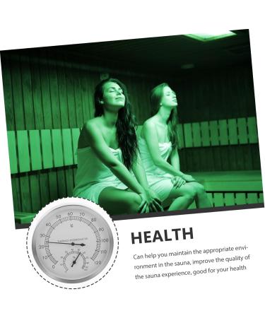 Lifkomic Wall Clocks & Sauna Accessories Set 4-Piece Multifunctional Silver Steel Thermometer & Moisturizer Perfect for Home Decor - Buy Online on GoSupps.com