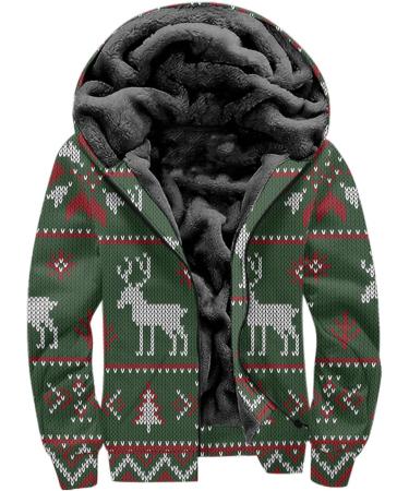 Buy Hanxiulin Men's Fleece Jacket - Plush Warm & Windproof Winter Coat in Green (3XL) - Cozy & Breathable Trench - Buy Online on GoSupps.com