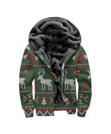 Hanxiulin fleece jacket plush jacket cuddly jacket men warm winter jacket windproof coat thick breathable warm cozy men trench coat with hooded plush jacket green 3xl