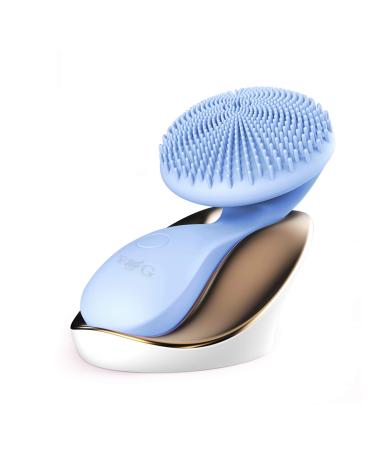 Ultra-Sonic Silicone Facial Cleansing Brush with Vibrating Massage Waterproof Portable Rechargeable 4 Modes Ergonomic Handle.