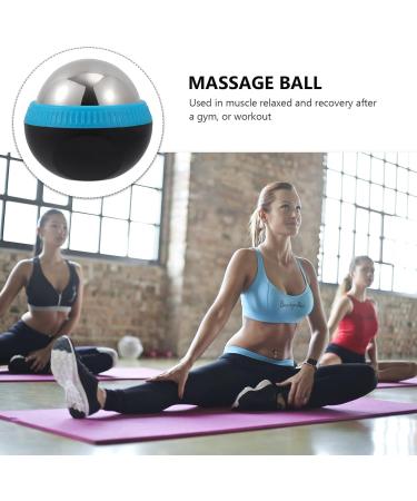 FRCOLOR Stainless Steel Ice Massage Ball Roller - Deep Cooling Facial & Foot Massage Tool | 8.3x7.5x7cm - Blue - Buy Online on GoSupps.com