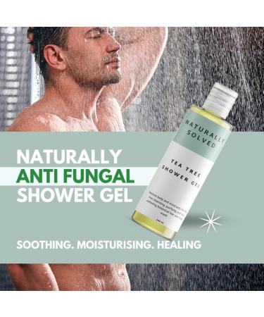 Naturally Solved Tea Tree Shower Gel (200ml) - Anti-Fungal Body Wash for Jock Itch, Thrush, Acne & Athlete's Foot - Buy Online on GoSupps.com