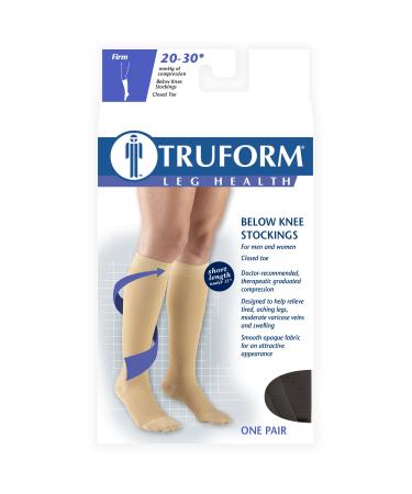 Truform 20-30 mmHg Compression Stockings Short Length, Black, Large - 1 Pair - Buy Online on GoSupps.com