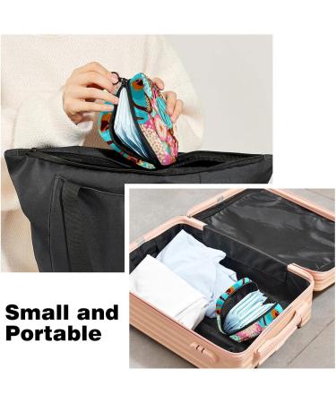 Menstruation Pad Bag with Zipper | Stylish Women's Tampon & Napkin Bag in Sweet Donut Pink & Green - Buy Online on GoSupps.com