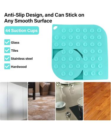 Katiak Leckmatt Dog Lick Mat with Suction Cup - 21x21cm BPA-Free Non-Slip Anxiety Relief for Dogs - Includes Silicone Spatula - Light Green - Buy Online on GoSupps.com