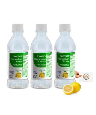 Swan Magnesium Citrate Saline Laxative - Lemon (3-Pack) with Randa's Recipes Card