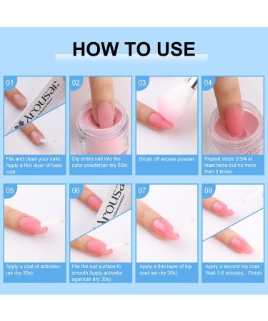 Buy Dip Powder Nail Set Starter - 8 Colors for French Nail Art | Dipping Powder System Liquid Set & Tools for DIY Manicure at Home - Buy Online on GoSupps.com