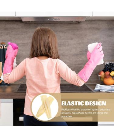 OSALADI Arm Sleeves Covers 45cm Arm Protectors with Elastic End Waterproof Arm Protection Guard Oversleeves for Work Lab School Cleaning - Buy Online on GoSupps.com