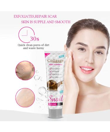 Exfoliating Gel 100ml Exfoliating Gel Acid Collagen Skin Cleansing Skin Pores Dead Skin Removal Deep Face Cleansing Facial Cleanser for Smoother Skin - Buy Online on GoSupps.com