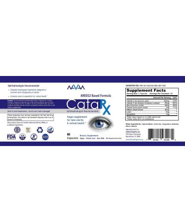 CataRx Cataract Lens & AREDS2 Macular Support Eye Vitamins - Vegan & Gluten-Free - 60 Capsules - Buy Online on GoSupps.com