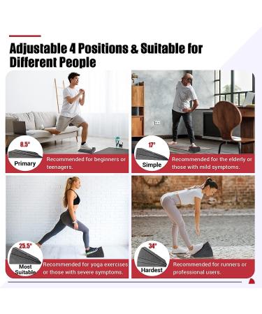 Adjustable Slant Board Set for Calf Stretches & Plantar Fasciitis Therapy - 3 Pcs Foam Incline Board Kit for Squats & Exercises - Buy Online on GoSupps.com