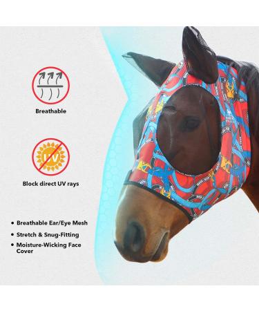 Harrison Howard Stretchable Horse Mask - UV Protection Comfortable & Breathable Knitted Design (Large) - International Shipping Available - Buy Online on GoSupps.com