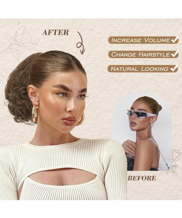 Kamm Clip Short Wavy Ponytail Extension - 22cm Thick Synthetic Hairpiece for Women (Brown & Blonde Mixed) - Buy Online on GoSupps.com