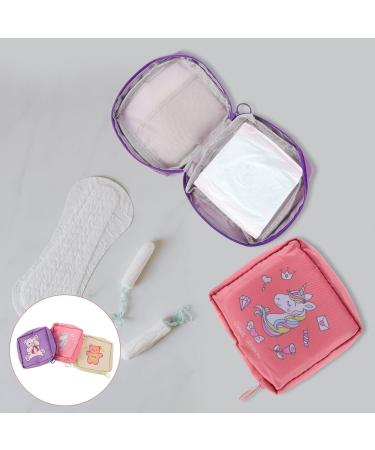 3Pcs Travel Toiletry Bag Set for Women & Girls | Portable Feminine Hygiene Storage Pouch | Ideal for Sanitary Napkins, Tampons & Makeup - Buy Online on GoSupps.com