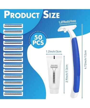 50 Sets Disposable Razors in Bulk - Twin Blade Razors with Shaving Cream | Individually Wrapped for Men & Women | Perfect for Homeless Hotels Shelters & Travel - Buy Online on GoSupps.com