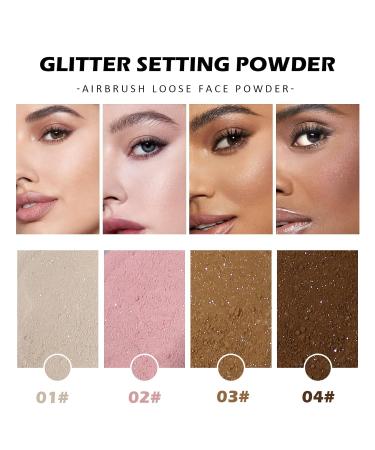 Glitter Setting Powder - Waterproof Loose Face Powder for Dark Complexion | Long-lasting Poreless Matte Finish & Oil Control - Buy Online on GoSupps.com