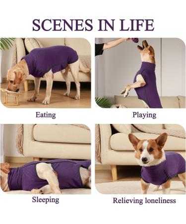 Buy Hjyokuso Purple Dog Sweater - Warm Fleece Coat for Small & Medium Dogs | Stylish Winter Jacket for Outdoor Use - Buy Online on GoSupps.com