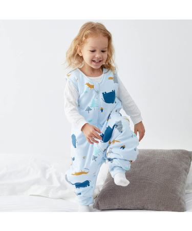 Duomiaomiao 2.5 TOG Baby Sleeping Bag with Legs | Unisex 100% Cotton Wearable Blanket | Winter Sleep Sack for Toddlers 3-4 Years | 95cm Length | Elephant Jungle Design - Buy Online on GoSupps.com