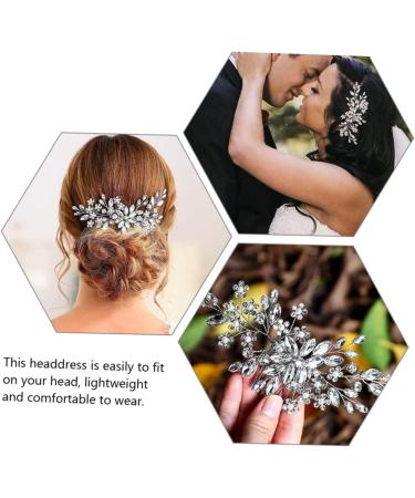 ifundom crystal inlaid hair comb rhinestone flower combs hair combs hair accessories for women wedding pearl hair clips Bridal Crystal Hair Comb bride Wedding dress wedding flowers Alloy - Buy Online on GoSupps.com