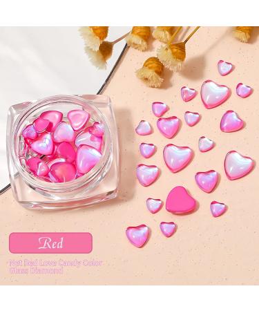 80 Pcs Resin Heart Shape Crystal Rhinestones Nail Art Decorations - Ideal Nail Decal Decor Accessories - Buy Online on GoSupps.com