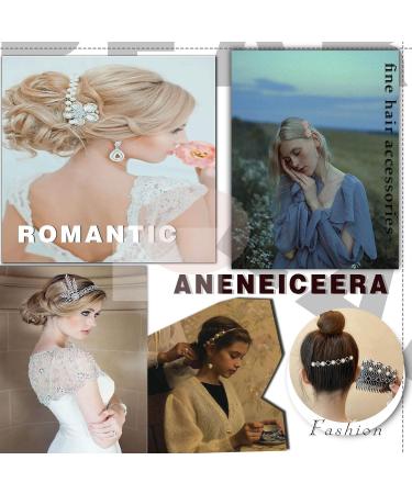 Aneneiceera Bride Wedding Hair Comb Clip Black Hair Side Combs Four-Leaf Clover Hair Comb Hair Tools Decorative Daily Wearing Hair Piece Hair Accessories for Women and Lady Girls(Style A) - Buy Online on GoSupps.com