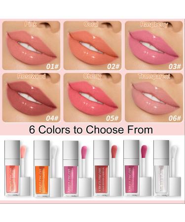 Hydrating Lip Glow Oil | Moisturizing Plumper Gloss | Tinted Lip Balm for Dry Lips (Cherry) - No-Sticky Formula - Buy Online on GoSupps.com