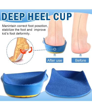 Kids Orthotic Arch Support Insoles for Flat Feet & Heel Pain - Blue (UK 12.5-1 / EU 31-33) - Buy Online on GoSupps.com
