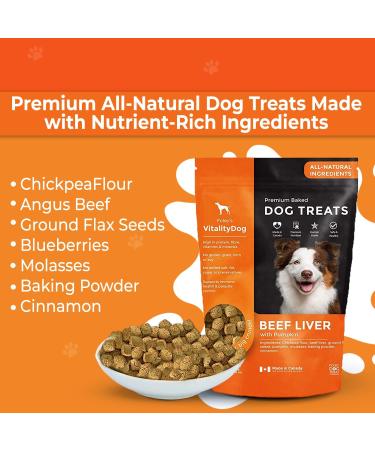 Vitality Dog Beef Liver with Pumpkin - Premium Baked Dog Treats - Training Treats for Dogs Pet Treats Dog Snacks - Made in Canada Grain Free Human Grade 400g / 14.1oz Beef Liver with Pumpkin 400 g (Pack of 1) - Buy Online on GoSupps.com