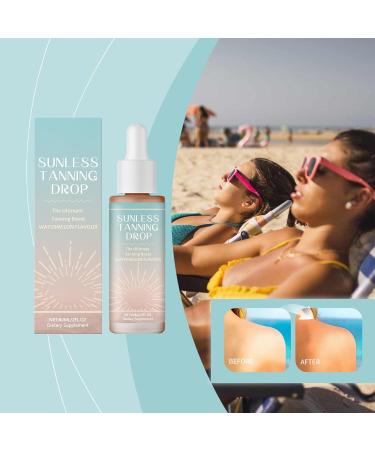  Huxibai Self Tanning Face Drops - Moisturizing Drops with Self Tanning Water 60ml | Lotion with Natural Components for Daily Body and Back Care Ideal for Beach and Travel - Buy Online on GoSupps.com